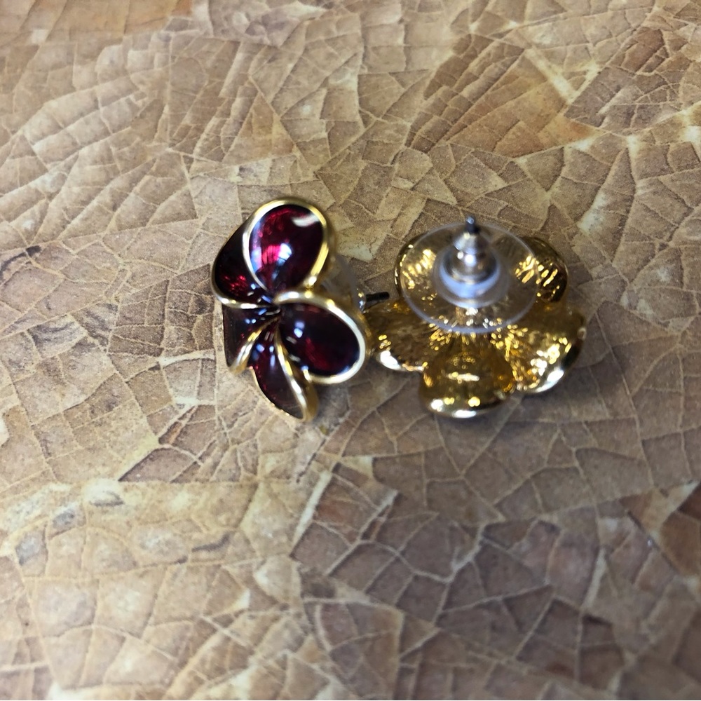 Hawaiian plumeria post earrings